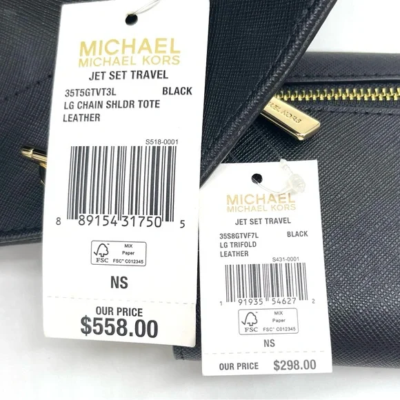 Michael Kors Large Chain Shoulder Tote Bag & Trifold Wallet - Picture 8 of 8